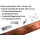Schmuckzubehör Set in braun für 20mm Halsband aus Samtband, Bandklemmen, Karabinern + Biegeringen - Schmuckzubehör Set