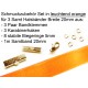 Schmuckzubehör Set in orange für 20mm Halsband aus Samtband, Bandklemmen, Karabinern + Biegeringen - Schmuckzubehör Set