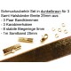 Schmuckzubehör Set in dunkelbraun für 25mm Halsband aus Samtband, Bandklemmen, Karabinern + Biegeringen - Schmuckzubehör Set