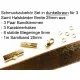 Schmuckzubehör Set in dunkelbraun für 25mm Halsband aus Samtband, Bandklemmen, Karabinern + Biegeringen - Schmuckzubehör Set - Leisure-Beads DIY