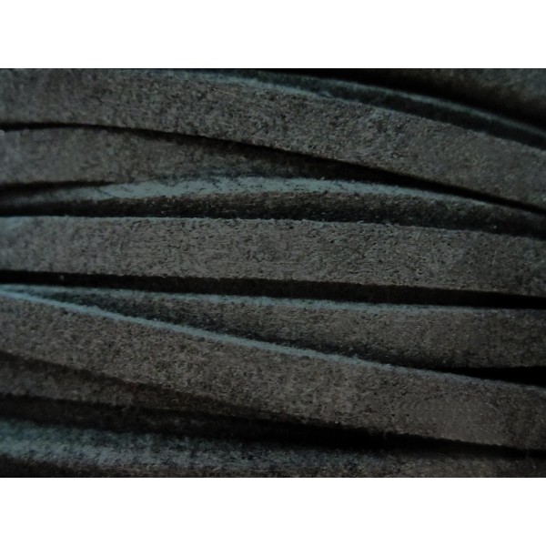 1m schwarzes Wildlederband 2,5mm Kunstleder - Schmuckzubehör Lederband - Leisure-Beads DIY