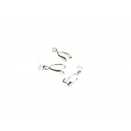 Leisure-Beads - 1x silberfarben Collierschlaufe 26x8mm Anhängerhaken in silberfarben - Schmuckzubehör Collierschlaufe