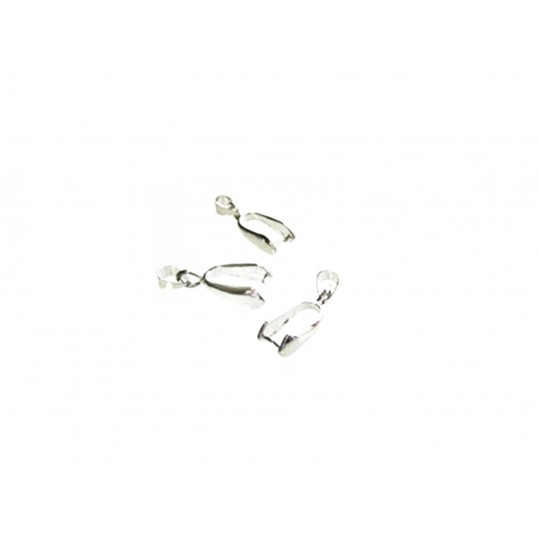 1x silberfarben Collierschlaufe 26x8mm Anhängerhaken in silberfarben - Schmuckzubehör Collierschlaufe - Leisure-Beads DIY