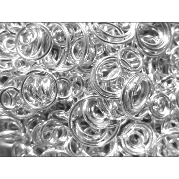 5g hellsilberfarben Biegering Mix 3-9mm rund versilberte Binderinge - Schmuckzubehör - Leisure-Beads DIY
