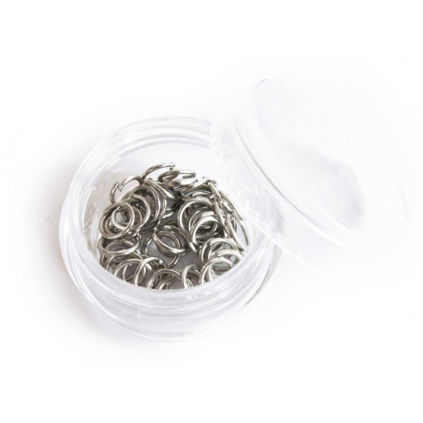 50x Edelstahl Biegering 5mm x 0,8mm runder silberfarben Bindering - Schmuckzubehör - Leisure-Beads DIY