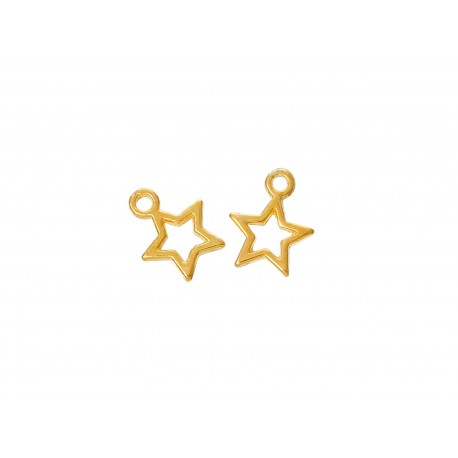 Leisure-Beads - 5x goldfarben Stern Anhänger 13x10mm Schmuckanhänger Weihnachten - Schmuckzubehör