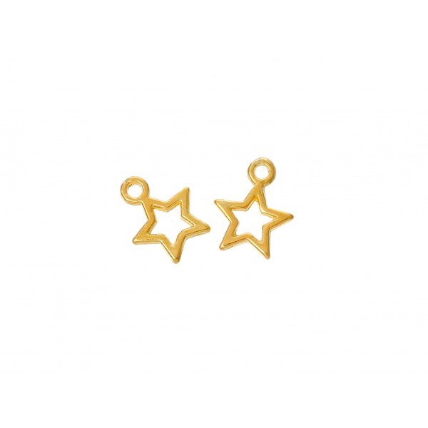 5x goldfarben Stern Anhänger 13x10mm Schmuckanhänger Weihnachten - Schmuckzubehör - Leisure-Beads DIY