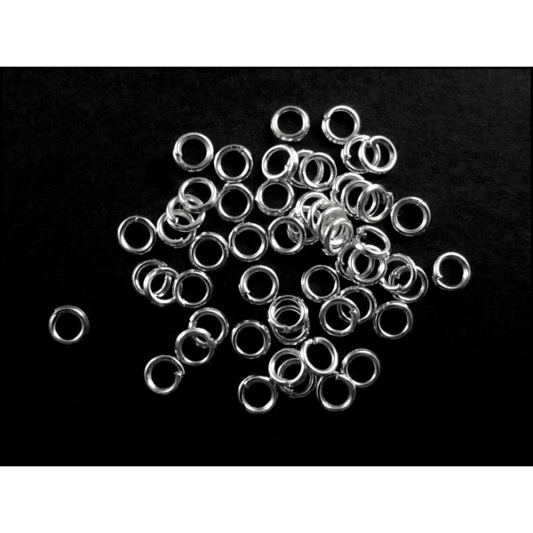 50x Biegering 3mm hellsilberfarbene Binderinge - Schmuckzubehör - Leisure-Beads DIY