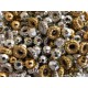 5g silber- und goldfarbene Acryl Perlen und Ringe 4-8mm im Döschen - Acryl Schmuckzubehör