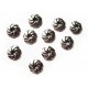 10x flache Perlenkappen ca. 9x9x2mm silberfarbene runde Perlen Kappen - Schmuckzubehör Perlenkappe