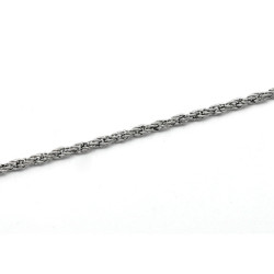 Leisure-Beads - 50cm geflochtene silberfarbene Schmuckkette 2mm silberfarbene Seilkette geflochten - Schmuckzubehör