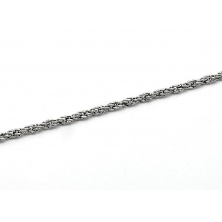 Leisure-Beads - 50cm geflochtene silberfarbene Schmuckkette 2mm silberfarbene Seilkette geflochten - Schmuckzubehör
