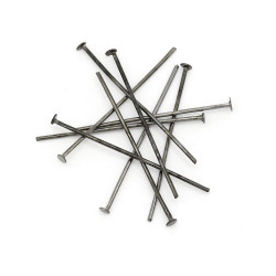 Leisure-Beads - 20 gunmetal Nietstifte 30mm Schmuckdraht mit Kopf - Schmuckzubehör