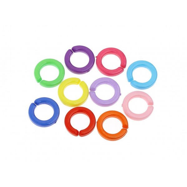 25 Stück bunte Kettenglieder 18mm aus Acryl bunte Ketten selber machen - Schmuckzubehör Gliederkette - Leisure-Beads DIY