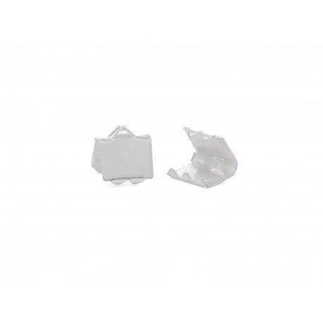 Leisure-Beads - 10x glatte hellsilberfarbene Bandklemme 6mm Bandverbinder - Schmuckzubehör
