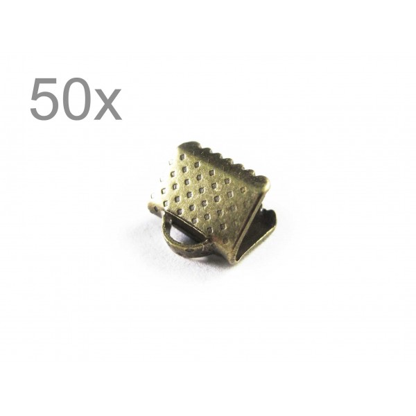 50x bronzefarbene Bandklemme 6mm bronzefarbene Bandverbinder - Schmuckzubehör - Leisure-Beads DIY