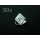 50x silberfarbene Bandklemme 6mm silberfarbene Bandverbinder - Schmuckzubehör