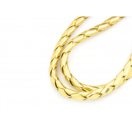Leisure-Beads - 1m synth. goldfarben Lederkordel 5mm Kunstlederband - Schmuckzubehör