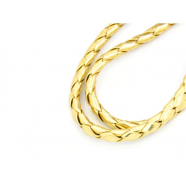 1m synth. goldfarben Lederkordel 5mm Kunstlederband - Schmuckzubehör - Leisure-Beads DIY