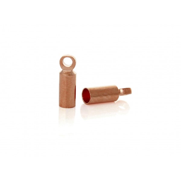 10x Rosegoldfarben Endkappe Innen 2mm 8x2,5mm Einklebkappen - Schmuckzubehör - Leisure-Beads DIY
