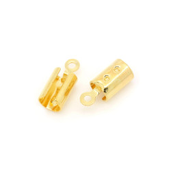 Leisure-Beads - 10x goldfarben Endkappe 12x5mm Quetschröhrchen - Schmuckzubehör