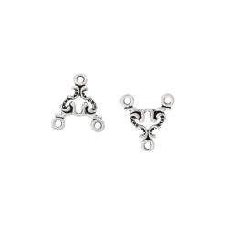 Leisure-Beads - 2x silberfarbene Kettenverbinder 16x14mm y-Verteiler - Schmuckzubehör