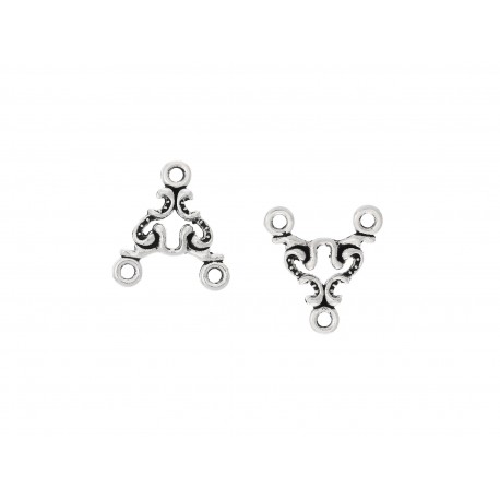 Leisure-Beads - 2x silberfarbene Kettenverbinder 16x14mm y-Verteiler - Schmuckzubehör