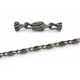 50cm gunmetal Kette 2x7mm metallschwarze Gliederkette Schmuckkette - gunmetal Schmuckzubehör