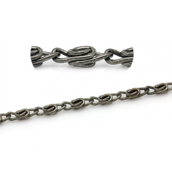 50cm gunmetal Kette 2x7mm metallschwarze Gliederkette Schmuckkette - gunmetal Schmuckzubehör - Leisure-Beads DIY