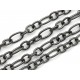 Gunmetal Kette 6.5x3.5mm und 4x3.5mm metallschwarze Gliederkette Schmuckkette - gunmetal Schmuckzubehör