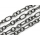 1m gunmetal Kette 6.5x3.5mm und 4x3.5mm metallschwarze Gliederkette Schmuckkette - gunmetal Schmuckzubehör