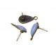 1 Paar bronze Ohrstecker mit flieder Stein und Öse 20mmx16mm bronze Studs mit Stopper - bronze Schmuckzubehör Ohrringe
