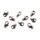 10x Karabinerhaken silberfarben glatt 12x7x3,5mm﻿ - Schmuckzubehör Schmuckverschluss