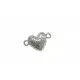 Rückseite Herz Strass Magnetverschluss 17x11x7mm in hellsilber platinfarben - Schmuckzubehör Magnetverschluss - Leisure-Beads DIY