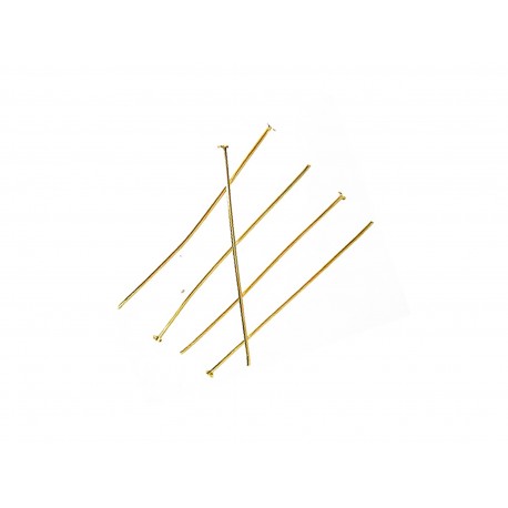 Leisure-Beads - 20 hellgoldfarben Nietstifte 40mm goldfarben Schmuckdraht mit Kopf - Schmuckzubehör Nietstifte