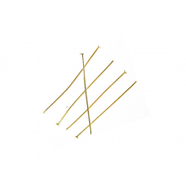 20 hellgoldfarben Nietstifte 40mm goldfarben Schmuckdraht mit Kopf - Schmuckzubehör Nietstifte - Leisure-Beads DIY