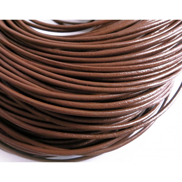 1m braune Lederschnur 2mm Lederband - Schmuckzubehör Lederband - Leisure-Beads DIY