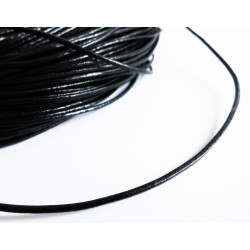 Leisure-Beads - 1m schwarze Lederschnur 1,5mm rundes Lederband aus Rindsleder - Schmuckzubehör Lederband