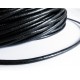 1m schwarze Lederschnur 3,5mm rund aus Rindsleder - Schmuckzubehör