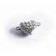 1x Herz Strass Magnetverschluss 17x11x7mm in hellsilber platinfarben - Schmuckzubehör Magnetverschluss