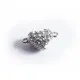 1x Herz Strass Magnetverschluss 17x11x7mm in hellsilber platinfarben - Schmuckzubehör Magnetverschluss - Leisure-Beads DIY