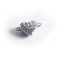 1x Herz Strass Magnetverschluss 17x11x7mm II. Wahl in silberfarben - Schmuckzubehör