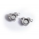 1x Herz Strass Magnetverschluss 17x11x7mm in hellsilber platinfarben - Schmuckzubehör Magnetverschluss