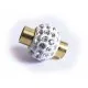 1x goldfarben Strass Magnetverschluss 18x14mm Innen 5,5mm kugelförmiger Magnetverschluss mit Strass - Schmuckzubehör Magnetversc - Leisure-Beads DIY