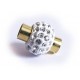 1x goldfarben Strass Magnetverschluss Innen 5,5mm 18x14mm - Schmuckzubehör Magnetversc