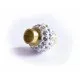 1x goldfarben Strass Magnetverschluss 18x14mm Innen 5,5mm kugelförmiger Magnetverschluss mit Strass - Schmuckzubehör Magnetversc - Leisure-Beads DIY