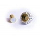 1x goldfarben Strass Magnetverschluss 18x14mm Innen 5,5mm kugelförmiger Magnetverschluss mit Strass - Schmuckzubehör Magnetversc