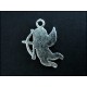 Rückseite Silberfarbener Engel Putte Amor Schmuckanhänger ca. 16 x 22 mm