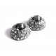 1x silber Strass Kugel Magnet Verschluss 11,5x14mm innen 6,5mm Verschluss zum Einkleben - silber Schmuckzubehör