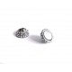 1x silber Strass Kugel Magnet Verschluss 11,5x14mm innen 6,5mm Verschluss zum Einkleben - silber Schmuckzubehör